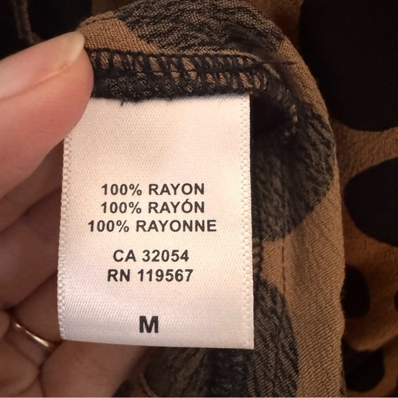 Rachel Pally Rayon Dana Dress Polka Dot Tan Black Size Medium - Picture 12 of 13